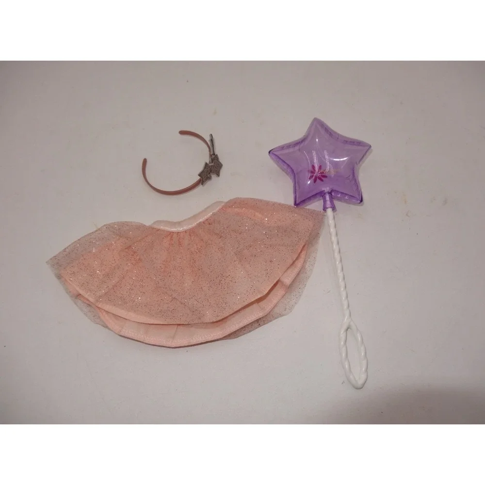 American‎ Girl Tenney Grant Sparkle Glitter Tulle Doll Skirt Tutu Headband Star